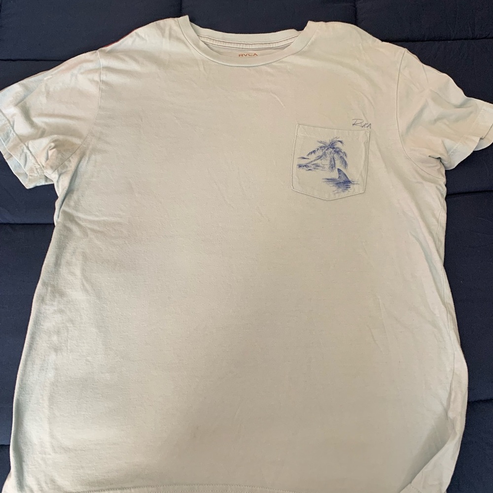 RVCA Light Blue Fin Pocket Tee